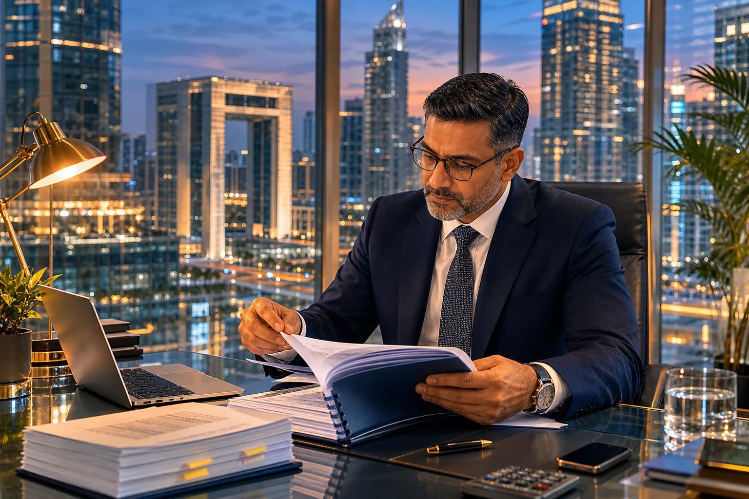 Transfer pricing UAE advisor reviewing intercompany documentation in Dubai office