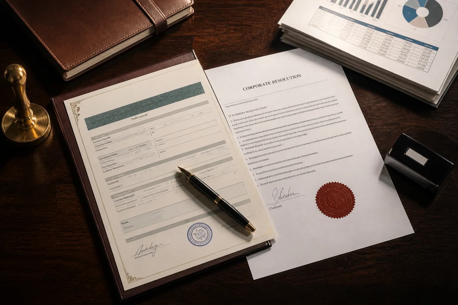 UAE trade licence cancellation documents and corporate paperwork for company liquidation in Dubai